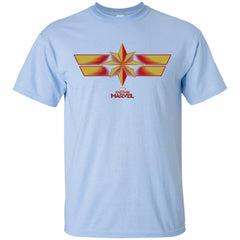 Marvel Captain Marvel Retro Red Yellow Logo Men Cotton T-Shirt Men Cotton T-Shirt - parenttees