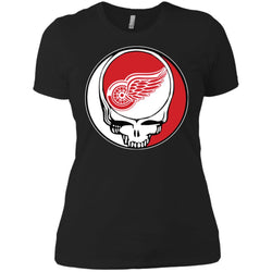 Detroit Red Wings Grateful Dead Steal Your Face Hockey Nhl Shirts Women Cotton T-Shirt