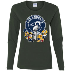 Los Angeles Rams Super Bowl 2019 Mickey Minnie Mouse Donald Daisy Duck Football Nfl Women Long Sleeve Shirt Women Long Sleeve Shirt - parenttees