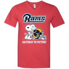 Los Angeles Rams Gateway To Victory Super Bowl 2019 Snoopy Football Nfl Men V-Neck T-Shirt Men V-Neck T-Shirt - parenttees