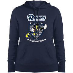 Nfl – Los Angeles Rams Totally Awesome Mickey Mouse Super Bowl 2019 Football Women Hooded Sweatshirt Women Hooded Sweatshirt - parenttees