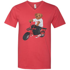 Supreme Bear Moto T-shirt Men V-Neck T-Shirt Men V-Neck T-Shirt - parenttees