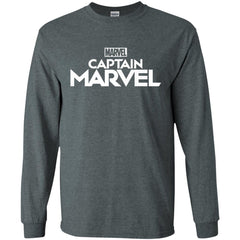 Marvel Captain Marvel Movie Logo White Men Long Sleeve Shirt Men Long Sleeve Shirt - parenttees