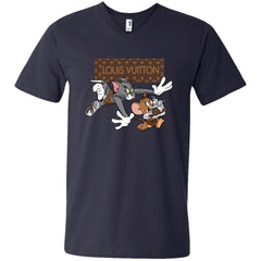 Louis Vuitton Cartoon Tom And Jerry T-shirt Men V-Neck T-Shirt Men V-Neck T-Shirt - parenttees