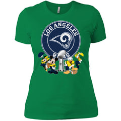 Nfl – Los Angeles Rams Super Bowl 2019 Mickey Mouse Minnie Mouse Donald Duck Daisy Duck Football Women Cotton T-Shirt Women Cotton T-Shirt - parenttees