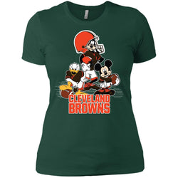 Mickey Mouse Cleveland Browns American Football Nfl Sports Shirt Women Cotton T-Shirt