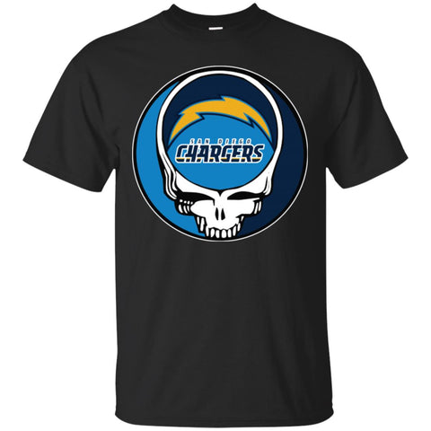 Los Angeles Chargers Grateful Dead Steal Your Face Football Nfl Shirts Men Cotton T-Shirt Black / S Men Cotton T-Shirt - parenttees