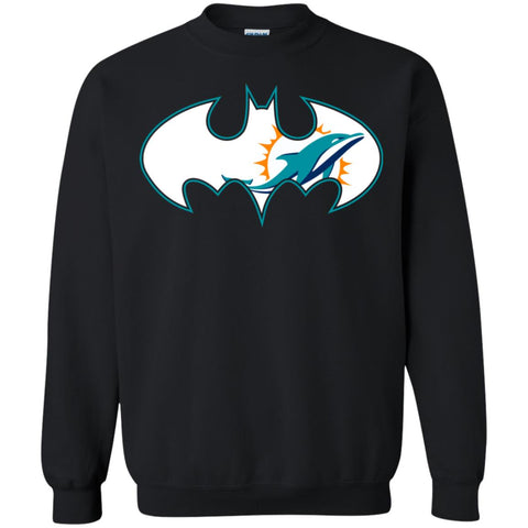 We Are The Miami Dolphins Batman Nfl Mashup Crewneck Pullover Sweatshirt Black / S Crewneck Pullover Sweatshirt - parenttees