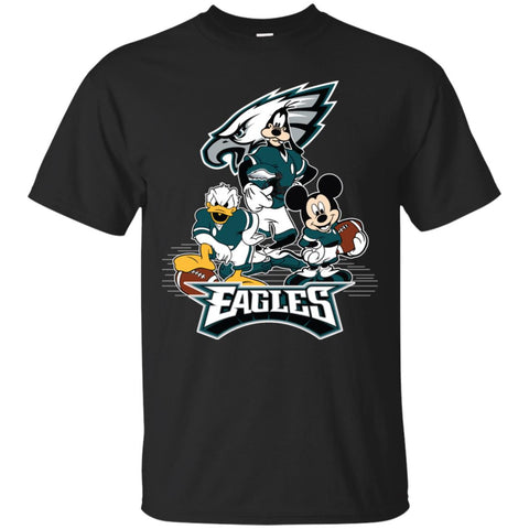 Mickey Mouse Philadelphia Eagle American Football Nfl Sports Shirt Men Cotton T-Shirt Black / S Men Cotton T-Shirt - parenttees