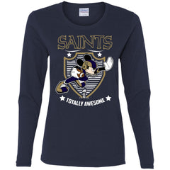 Nfl – New Orleans Saints Totally Awesome Mickey Mouse Super Bowl 2019 Football Women Long Sleeve Shirt Women Long Sleeve Shirt - parenttees