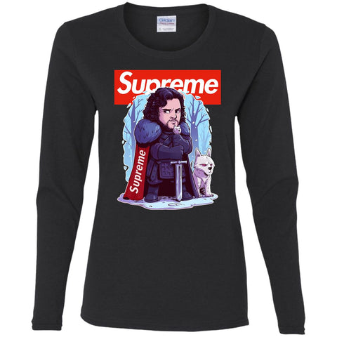 Supreme Game Of Thrones T-shirt Women Long Sleeve Shirt Black / S Women Long Sleeve Shirt - parenttees