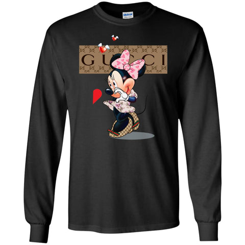 Minnie Mouse Love Couple T-shirt Valentine's Day T-shirt Men Long Sleeve Shirt Black / S Men Long Sleeve Shirt - parenttees