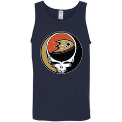 Anaheim Ducks Grateful Dead Steal Your Face Hockey Nhl Shirts Men Cotton Tank Men Cotton Tank - parenttees