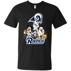 Nfl – Los Angeles Rams Donald Duck Goofy Mickey Mouse Super Bowl 2019 Football Men V-Neck T-Shirt