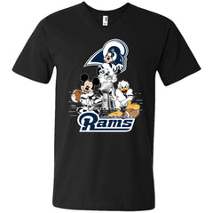 Nfl – Los Angeles Rams Donald Duck Goofy Mickey Mouse Super Bowl 2019 Football Men V-Neck T-Shirt Men V-Neck T-Shirt - parenttees