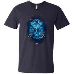 Captain Marvel Goose Blue Galaxy Portrait Men V-Neck T-Shirt Men V-Neck T-Shirt - parenttees