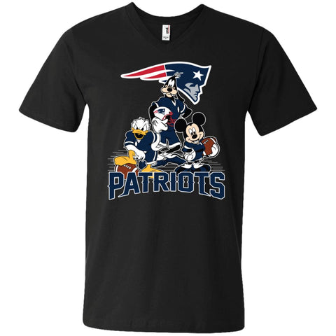 Mickey Mouse New England Patriots American Football Nfl Sports Shirt Men V-Neck T-Shirt Black / S Men V-Neck T-Shirt - parenttees