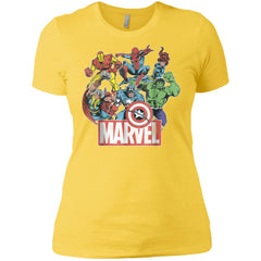 Marvel Avengers Team Retro Comic Vintage Graphic Women Cotton T-Shirt Women Cotton T-Shirt - parenttees