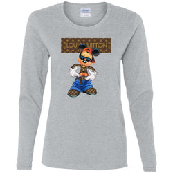 Louis Vuitton Mickey Mouse Cartoon T-shirt Women Long Sleeve Shirt