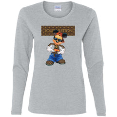 Louis Vuitton Mickey Mouse Cartoon T-shirt Women Long Sleeve Shirt Women Long Sleeve Shirt - parenttees