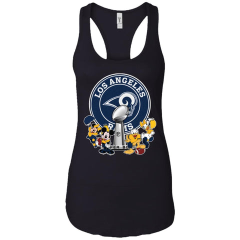 Los Angeles Rams Super Bowl 2019 Mickey Minnie Mouse Donald Daisy Duck Football Nfl Women Tank Top Black / X-Small Women Tank Top - parenttees