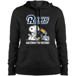 Los Angeles Rams Gateway To Victory Super Bowl 2019 Snoopy Football Nfl Women Hooded Sweatshirt