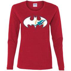 We Are The Miami Dolphins Batman Nfl Mashup Women Long Sleeve Shirt Women Long Sleeve Shirt - parenttees