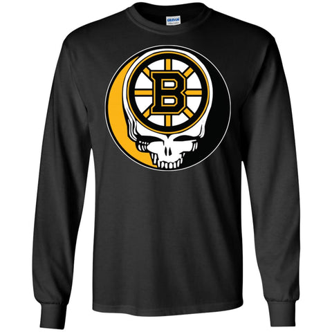 Boston Bruins Grateful Dead Steal Your Face Hockey Nhl Shirts Men Long Sleeve Shirt Black / S Men Long Sleeve Shirt - parenttees