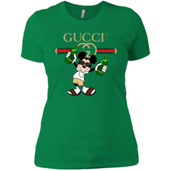 Gucci Mickey Mouse Drink Beer T-shirt Women Cotton T-Shirt Women Cotton T-Shirt - parenttees