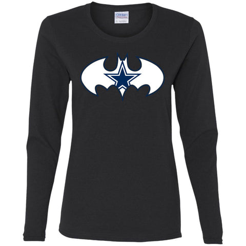 We Are The Dallas Cowboys Batman Nfl Mashup Women Long Sleeve Shirt Black / S Women Long Sleeve Shirt - parenttees