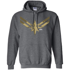 Captain Marvel Simple Gold Shadowed Logo Pullover Hoodie Sweatshirt Pullover Hoodie Sweatshirt - parenttees