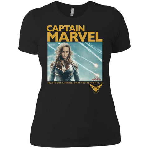 Captain Marvel Vintage Movie Poster Style Women Cotton T-Shirt Black / X-Small Women Cotton T-Shirt - parenttees