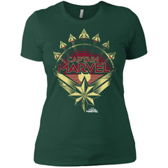 Captain Marvel Yellow Red Plane Flight Logo Women Cotton T-Shirt Women Cotton T-Shirt - parenttees