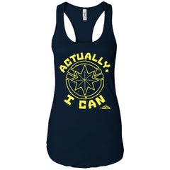 Captain Marvel Actually I Can Yellow Logo Women Tank Top Women Tank Top - parenttees