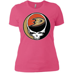 Anaheim Ducks Grateful Dead Steal Your Face Hockey Nhl Shirts Women Cotton T-Shirt Women Cotton T-Shirt - parenttees