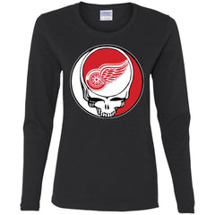 Detroit Red Wings Grateful Dead Steal Your Face Hockey Nhl Shirts Women Long Sleeve Shirt Women Long Sleeve Shirt - parenttees