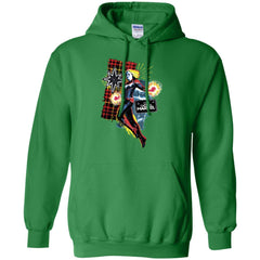 Captain Marvel Plaid Jean Patched Portrait Pullover Hoodie Sweatshirt Pullover Hoodie Sweatshirt - parenttees