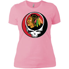 Chicago Blackhawks Grateful Dead Steal Your Face Hockey Nhl Shirts Women Cotton T-Shirt Women Cotton T-Shirt - parenttees