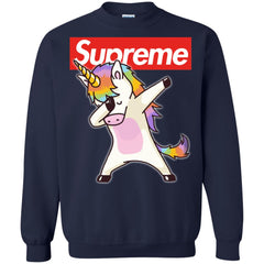 Supreme Unicorn T-shirt Dance Dabbing Unicorn Crewneck Pullover Sweatshirt Crewneck Pullover Sweatshirt - parenttees