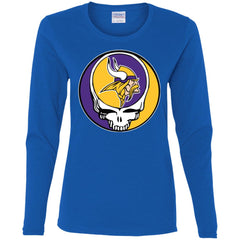 Minnesota Vikings Grateful Dead Steal Your Face Football Nfl Shirts Women Long Sleeve Shirt Women Long Sleeve Shirt - parenttees