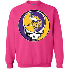 Minnesota Vikings Grateful Dead Steal Your Face Football Nfl Shirts Crewneck Pullover Sweatshirt Crewneck Pullover Sweatshirt - parenttees