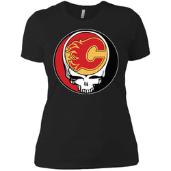 Calgary Flames Grateful Dead Steal Your Face Hockey Nhl Shirts Women Cotton T-Shirt