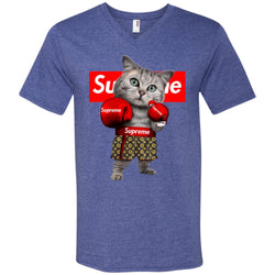 Supreme Boxing Cat Best Funny T-shirt Men V-Neck T-Shirt