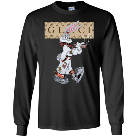 Gucci Rabbit Smoking Tshirt Men Long Sleeve Shirt Black / S Men Long Sleeve Shirt - parenttees