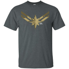 Captain Marvel Simple Gold Shadowed Logo Men Cotton T-Shirt Men Cotton T-Shirt - parenttees