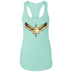 Captain Marvel Gleaming Chest Logo Women Tank Top Women Tank Top - parenttees