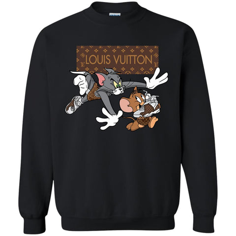 Louis Vuitton Cartoon Tom And Jerry T-shirt Crewneck Pullover Sweatshirt Black / S Crewneck Pullover Sweatshirt - parenttees