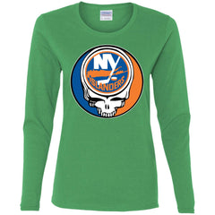 New York Islanders Grateful Dead Steal Your Face Hockey Nhl Shirts Women Long Sleeve Shirt Women Long Sleeve Shirt - parenttees