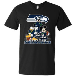 Mickey Mouse Seattle Seahawks American Football Nfl Sports Shirt Men V-Neck T-Shirt