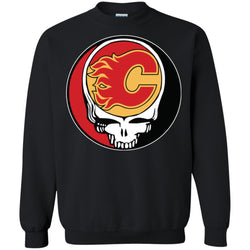 Calgary Flames Grateful Dead Steal Your Face Hockey Nhl Shirts Crewneck Pullover Sweatshirt